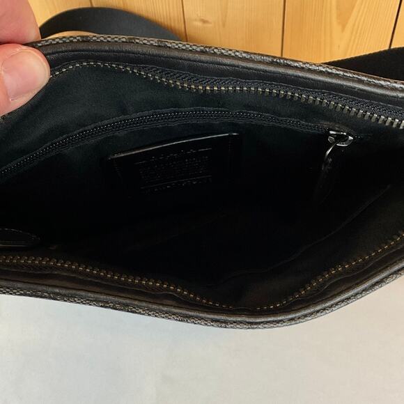Coach Leather Monogram Crossbody Bag - Black/Gray - Picture 13 of 16